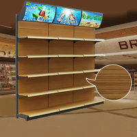 Espositori per Supermercati all'Ingrosso dalla Fabbrica Sanyang, Scaffalature a Parete Effetto Legno con Lightbox