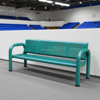 Banc en métal moderne pour salle de sport, terrain de tennis, parc, utilisation publique, sièges de parc, mobilier de rue extérieur, dossier, accoudoirs