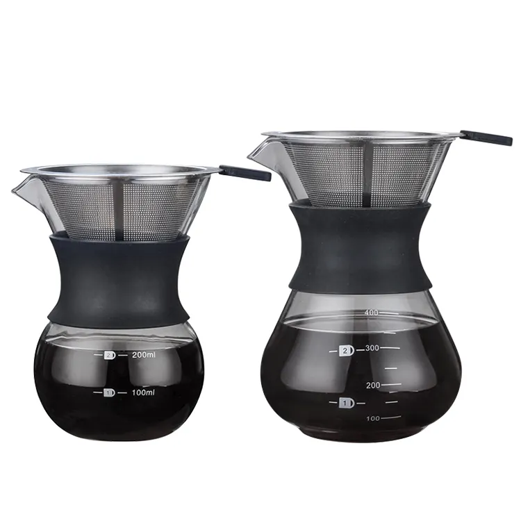 Klassischer Boro silikat langer Auslauf über Tropf Kaffee Teekanne Glas Kaffee maschine 200 400ml Kaffeekanne gießen