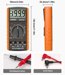 เครื่องวัดมัลติมิเตอร์แบบดิจิตอล LCD สำหรับผู้ผลิตขายส่ง แบบพกพา - Product Image 2