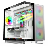 High End PC Gaming ATX Cases & Towers Wholesales Computer Casing PC Cabinet Tempered Glass Aluminum Case With Power Supply