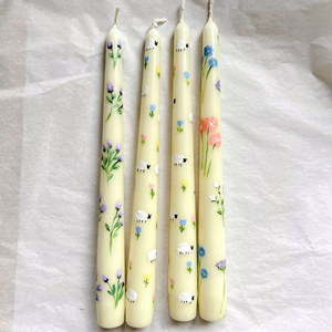 Garden Blossom Handcrafted Soy & Paraffin Wax Smokeless Taper <b>Candle</b> Set of 4 for Christmas Easter <b>Winter</b> Celebrations - Product Image 3