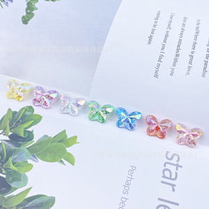 Acrylic <b>Glitter</b> Butterfly Beads Iridescent Faceted For Jewelry Making DIY Accessories 10mm Summer 2024 Chaozhou Origin - Product Image 4