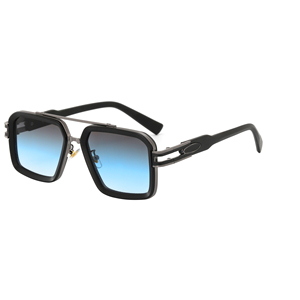 <span class=keywords><strong>Gafas</strong></span> de Sol de Diseño Vintage de Lujo, Extra Grandes, Cuadradas, Metálicas, Azules y Doradas, con Logotipo Personalizado, Novedades 2025 - Product Image 5