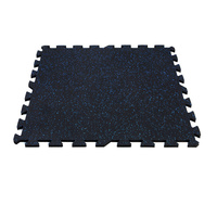 Dalles de caoutchouc emboîtables noires, tapis de sol en caoutchouc pour salle de sport, idéal pour les aires de jeux