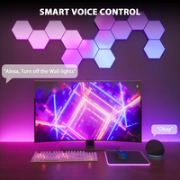 Applique Murale LED RGB Connectée, Contrôlée par Application, Synchronisation Musicale, 16 Millions de Couleurs, Idéale pour le Gaming et la Décoration Intérieure