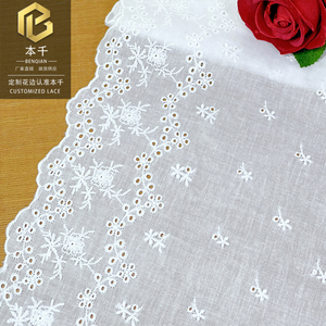 LEIXUSI 23.5cm <strong>White</strong> Cotton Eyelet Embroidery <strong>Lace</strong> Trim, Four Width Options for Victorian <strong>Dress</strong> Kids DIY Sewing - Product Image 3