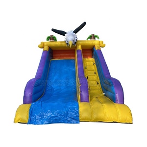 Toboggan gonflable commercial à thème dinosaures et palmiers pour la <span class=keywords><strong>location</strong></span> de fêtes d'enfants - Product Image 5