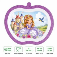 Vaisselle pour enfants en plastique PP 3D de style américain, écologique et personnalisée, pour la rentrée scolaire