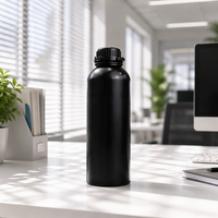 Bouteille en aluminium 250ml 500ml 1000ml 1L Noir mat Vide Métal Aluminium Bouteille d'huile essentielle avec couvercle inviolable