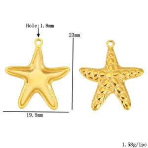 Componentes de Joyería de Acero Inoxidable con Forma de Estrella de Mar para la Fabricación de Collares 324 WLL324, Proceso de Goteo de Aceite - Product Image 2