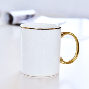 Tazza di ceramica creativa succo di latte tazza di acqua placcato oro nero manico bicchieri coppia di amanti succo di limone tazze trasparenti regali - Product Image 3