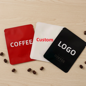 Wholesale Custom Eco Friendly Brown Kraft Paper Aluminum Foil Flat Bottom Coffee Pouch With One Way Degassing Valve OEM/ODM - Product Image 2