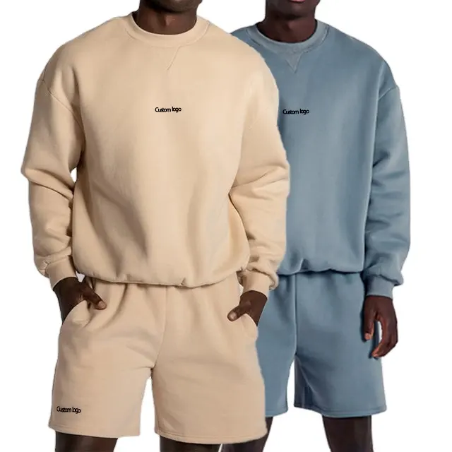 Wholesale custom logo embroidery sweatpants unisex heavyweight hoodie streetwear fleece terry cotton sweatshirts mens hoodies