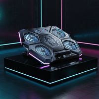 Tapis de refroidissement pour ordinateur portable U-JIE D12 avec éclairage RGB, alimentation USB, pour le bureau et l'e-sport