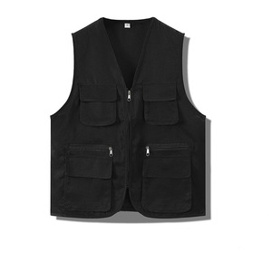 <span class=keywords><strong>Chaleco</strong></span> Cargo Profesional Personalizado <span class=keywords><strong>de</strong></span> Algodón/Poliéster, Unisex, Casual, Reversible, con Múltiples Bolsillos, para Deporte, Trabajo, Publicidad - Product Image 6