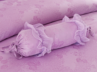 Parure de lit 4 pièces en coton jacquard dentelle style coréen avec coussin de soutien et rideau pour usage domestique