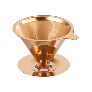 Filtro de café reutilizable de acero inoxidable, cono sin papel con asa para el hogar, oficina, viajes y camping - Product Image 5