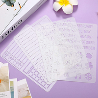 Ensemble de 24 pochoirs pour agenda, modèles réutilisables en plastique pour carnet, journal, scrapbooking, dessin DIY