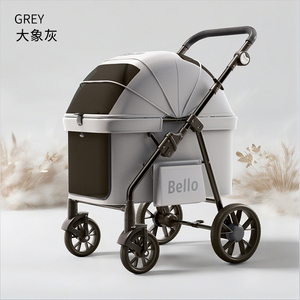 Bello thiết kế mới có thể gập lại vật nuôi Xe đẩy cho chó lớn 4 bánh xe cao cấp du lịch tàu sân bay - Product Image 4