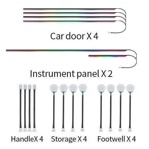 18LED-Door + Dashboard + Footwell + Storage + Door Handle