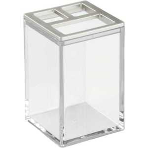 Factory 12460 Transparent Plastic Desktop Organizer Pen Box and <strong>Water</strong> Cup for Toiletries Storage - Product Image 1