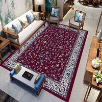 Tapis moderne en polyester à motifs floraux, fabriqué à la machine, lavable, rectangulaire, style bohème, adapté aux animaux domestiques, résistant aux taches, pour salon