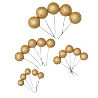 20 pièces/paquet, 2 cm, 2,5 cm, 3 cm, 4 cm, poudre brillante, paillettes, fausses boules en mousse pour la décoration de gâteaux