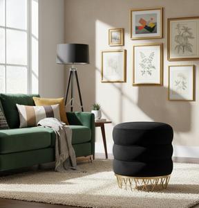 เก้าอี้เหล็กทรงโมเดิร์นทันสมัย ทนทาน พร้อมเบาะนั่งหุ้มผ้าอย่างดี ใช้เป็นที่พักเท้าได้ เหมาะสำหรับห้องนั่งเล่น อพาร์ทเมนต์ และโรงเรียน - Product Image 2