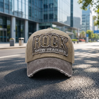 Casquette de baseball en coton lavé personnalisée avec logo, bicolore, 6 panneaux, broderie vintage rétro, streetwear pour hommes, Gorras