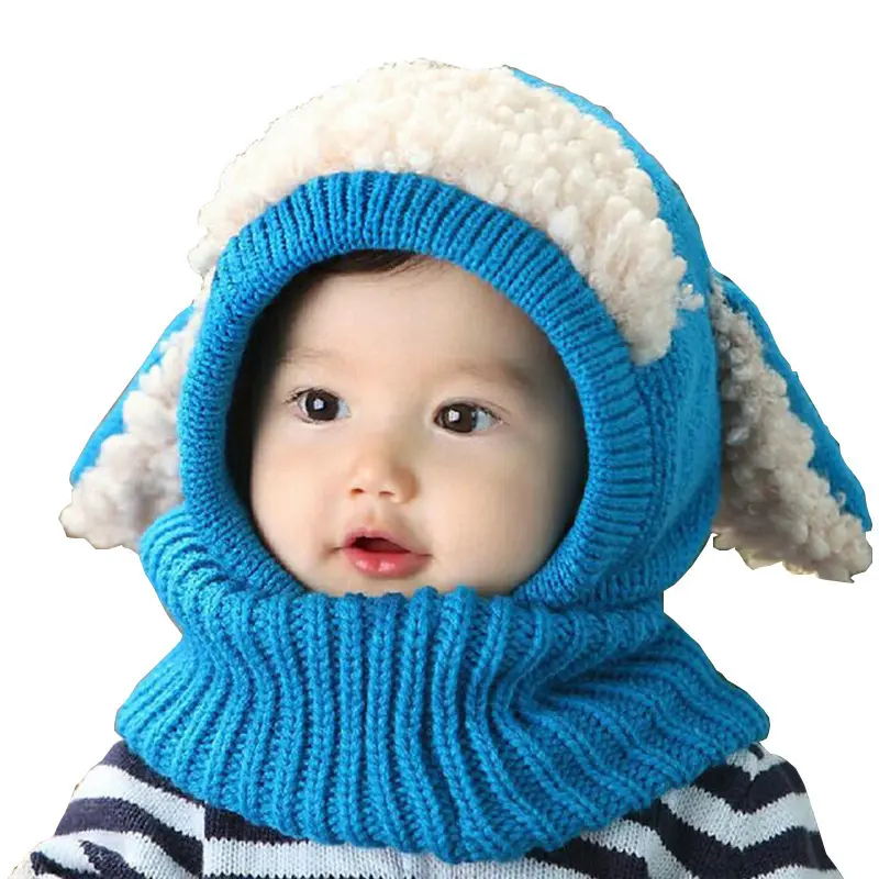New Autumn and Winter Cute Children Baby Girls Boys Warm Scarf Hat Earflap Hood Scarves Winter Hat