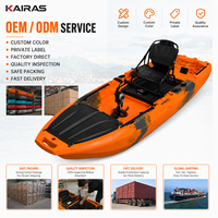 Kayak de pêche à pédales 3M en HDPE, bateau de pêcheur avec siège réglable et porte-canne pour la pêche en plein air
