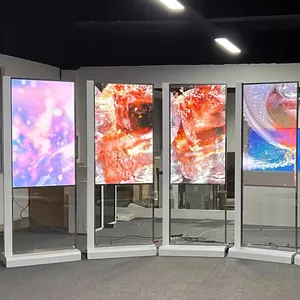 Custom Advertising Equipment 55-inch OLED transparent digital signage floor-to-ceiling video display touch