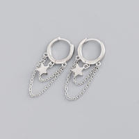 Nouvelle conception, boucles d'oreilles en argent sterling 925, chaîne à double cercle, chaîne à pampilles, zircon, plaqué or 18 carats