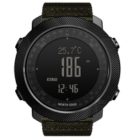 Jam Tangan Digital Olahraga Pria NORTH EDGE, Jam Lari dengan Altimeter, Barometer, Kompas, Tahan Air 50m