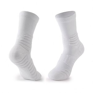 Chaussettes de sport professionnelles pour hommes, mi-mollet, en tissu éponge, absorbantes, antidérapantes, à semelle épaisse et respirantes - Product Image 2