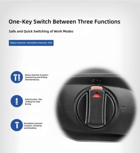 800W <strong>26mm</strong> <strong>Hammer</strong> Drill Machine 3 Functions <strong>Rotary</strong> <strong>Hammer</strong>, Demolition <strong>Hammer</strong>, Drill Power Source Electric Professional Grade 220V - Product Image 5
