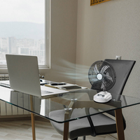 Ventilateur solaire avec panneau solaire portable, ventilateur électrique rechargeable de 10 pouces, ventilateur de refroidissement miniature AC/DC pour l'extérieur et l'intérieur