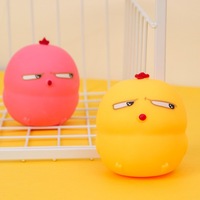 Jouet anti-stress en caoutchouc à œil incliné - Poussin jaune miniature - Idéal pour la décompression et le soulagement de la tension - Jouet indispensable