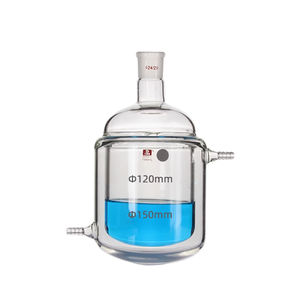 Reator encamisado dupla camada reator garrafa pescoço único isolamento circulação redondo-fundo dentro e fora redondo 1000ml/24 # - Product Image 1