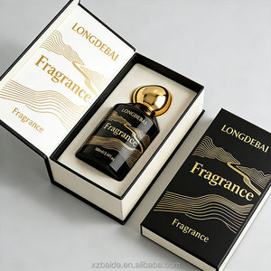 Botella de Perfume de Vidrio Vacía Personalizada, 50ml 30ml 100ml, con Cierre a Presión, Negra, de Lujo, con Caja de Regalo - Product Image 1