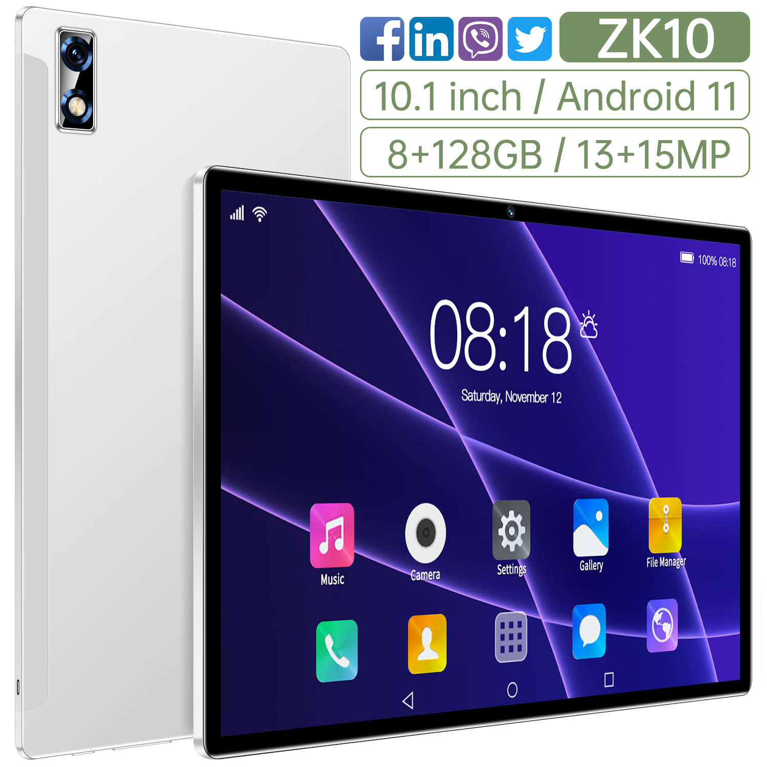 RAM 8G 128GB ROM Android Tablet PC - Waterproof 10.1inch
