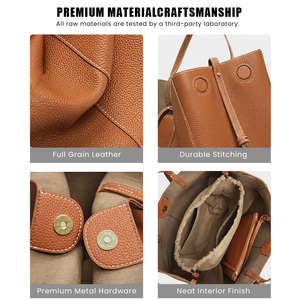 Genuine Leather Women Handbag Low MOQ Marca Personalizada Startup Coleção Boutique Moda Feminina Sacolas Bolsos De Mujer - Product Image 2