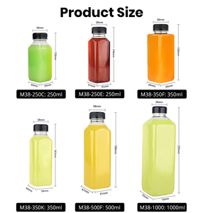 Chai nhựa PET vuông đựng nước ép, dung tích 250ml 350ml 500ml 1000ml, có nắp chống trộm, in logo tùy chỉnh, dùng cho đóng gói đồ uống - Product Image 4