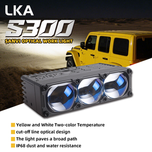 Fari anteriori Sanvi S300 a tre occhi con griglia, fari spot da 92w, abbaglianti bifocali da 5500lm, lenti proiettore bi-led per <span class=keywords><strong>auto</strong></span> - Product Image 4