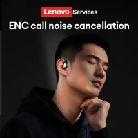 Écouteurs sans fil TWS Lenovo LE505 ENC à réduction de bruit, avec crochet d'oreille, HiFi HD, appels mains libres, étanches, pour le sport