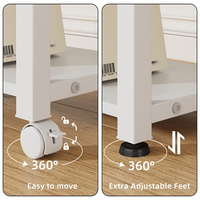 Support d'imprimante sur pied en métal blanc JH-Mech, grand format, avec sac latéral, 3 niveaux réglables en hauteur, 56*38*76.2 CM