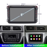 Système audio de voiture Android 8 pouces 8 cœurs 4+64G pour VW Volkswagen Golf Skoda Seat avec GPS Wifi Car Play
