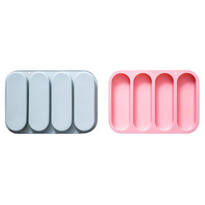 4 pièces Moule <span class=keywords><strong>rectangulaire</strong></span> en silicone Plateau de cuisson pour <span class=keywords><strong>pâte</strong></span> <span class=keywords><strong>feuilletée</strong></span> Baguette Pain Nourriture pour bébé Gâteau Outils de base pour gâteaux - Product Image 1