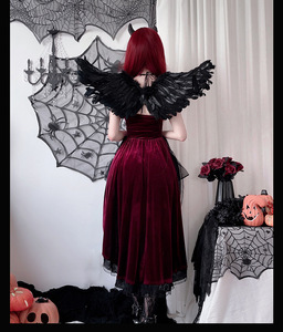 Disfraz <span class=keywords><strong>de</strong></span> Halloween para Mujer, Disfraz Sexy <span class=keywords><strong>de</strong></span> Reina Monja, Cosplay Gótico Oscuro, Vestido Sexy <span class=keywords><strong>de</strong></span> Vampiro con Cola <span class=keywords><strong>de</strong></span> Golondrina, Traje Elfo con Escote Bajo, Vestidos - Product Image 2
